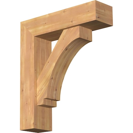 Ekena Millwork Imperial Block Smooth Bracket w/ Offset Brace, Western Red Cedar, 7 1/2"W x 28"D x 32"H BKT0806X28X32IMP05SWR